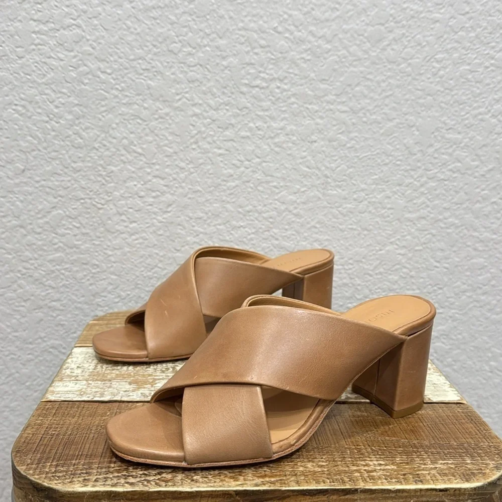 Nisolo Carina Almond Leather Cross Strap Mule Size 7 - Picture 5 of 7